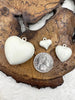 Image of Cream Heart Charm/Pendants, Heart Pendants, 3 sizes, Enamel Plated Brass Charms, Small, Medium, or Extra Large, Colorful Hearts, Fast Ship