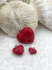 Image of Rose Pink Heart Charm/Pendants, Heart Pendants, 3 sizes, Enamel Plated Brass, Small, Medium, or Extra Large Colorful Hearts, Fast Ship