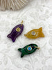Image of Small Fish Natural Stone Pendants with CZ. 9 Stone Types/Styles, Gold Jump Ring, Fast Ship