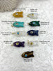 Image of Small Fish Natural Stone Pendants with CZ. 9 Stone Types/Styles, Gold Jump Ring, Fast Ship