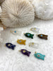Image of Small Fish Natural Stone Pendants with CZ. 9 Stone Types/Styles, Gold Jump Ring, Fast Ship
