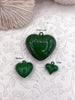 Image of Green Heart Charm/Pendants, Heart Pendants, 3 sizes, Enamel Plated Brass Charms, Small, Medium, or Extra Large, Colorful Hearts, Fast Ship
