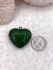Image of Green Heart Charm/Pendants, Heart Pendants, 3 sizes, Enamel Plated Brass Charms, Small, Medium, or Extra Large, Colorful Hearts, Fast Ship