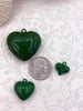 Image of Green Heart Charm/Pendants, Heart Pendants, 3 sizes, Enamel Plated Brass Charms, Small, Medium, or Extra Large, Colorful Hearts, Fast Ship