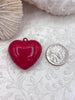 Image of Rose Pink Heart Charm/Pendants, Heart Pendants, 3 sizes, Enamel Plated Brass, Small, Medium, or Extra Large Colorful Hearts, Fast Ship