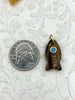 Image of Small Fish Natural Stone Pendants with CZ. 9 Stone Types/Styles, Gold Jump Ring, Fast Ship