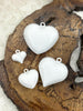 Image of White Heart Charm/Pendants, Heart Pendants, 4 sizes, Enamel Plated Brass Charms, Small, Medium, Large, XL, Colorful Hearts, Very Fast Ship