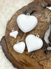Image of White Heart Charm/Pendants, Heart Pendants, 4 sizes, Enamel Plated Brass Charms, Small, Medium, Large, XL, Colorful Hearts, Very Fast Ship