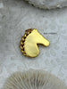 Image of Equestrian Horse Head Pendant, Matte Gold Plated Solid Brass Horse Charm, Equestrian Charm Horse Jewelry, Fast Ship
