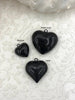 Image of Black Heart Charm/Pendants, Heart Pendants, 4 sizes, Enamel Plated Brass Charms, Small, Medium, Large, Extra Large Colorful Hearts,Fast Ship