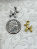 Image of Brass Balloon Animal Dog Pendant, Silver or Gold, 16mm x 13mm, 3.5mm thick, Brass Jewelry, Dog Charm, Dainty Charms, Fast Ship