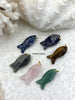 Image of Large Fish Natural Stone Pendants with CZ Accents, 6 Styles Available