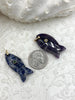 Image of Large Fish Natural Stone Pendants with CZ Accents, 6 Styles Available