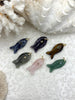 Image of Large Fish Natural Stone Pendants with CZ Accents, 6 Styles Available