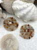 Image of Hand Knotted Agate Stone Necklace, 8mm x 5mm Rondelle Beads, 17" Long, Amber Color Opals