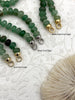 Image of Hand Knotted Green Peruvian Opal Necklace, 8mm x 5mm Rondelle Stones, 17" Long, Gold, Silver, or Matte Gold End Caps