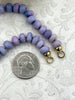 Image of Hand Knotted Lavender Peruvian Opal Necklace, 9mm x 5mm Rondelle Beads, Gold Finished Ends, 17"