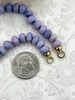 Image of Hand Knotted Lavender Peruvian Opal Necklace, 9mm x 5mm Rondelle Beads, Gold Finished Ends, 17"