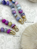 Image of Hand Knotted Colorful Peruvian Opal Necklace, 8mm x 5mm Rondelle Beads, 17" Long, Gold or Matte Gold End Caps