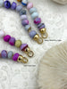 Image of Hand Knotted Colorful Peruvian Opal Necklace, 8mm x 5mm Rondelle Beads, 17" Long, Gold or Matte Gold End Caps