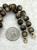 Image of Hand Knotted Mocha Halo Luster Acrylic Beads, 10mm Beads, Gold or Matte Gold End Caps, Light Weight, 17 Inch