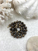 Image of Hand Knotted Mocha Halo Luster Acrylic Beads, 10mm Beads, Gold or Matte Gold End Caps, Light Weight, 17 Inch