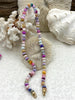 Image of Hand Knotted Colorful Peruvian Opal Necklace, 9mm x 5mm Rondelle Beads, 17" Long