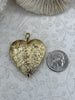 Image of Limited Edition 40mm Gold Plated Brass Heart Locket Charm, Jewelry Pendant, Fast Ship