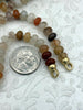Image of Hand Knotted Peruvian Opal Necklace, 8mm x 5mm Rondelle Beads, 17" Long, Amber Color Opals