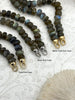 Image of Hand Knotted Faceted Roundels Labradorite Necklace, 8mm x 5mm Beads, 17" Long, Gold, Silver, or Matte Gold End Caps