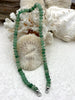 Image of Hand Knotted Green Peruvian Opal Necklace, 8mm x 5mm Rondelle Stones, 17" Long, Gold, Silver, or Matte Gold End Caps