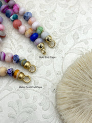 Hand Knotted Colorful Peruvian Opal Necklace, 9mm x 5mm Rondelle Beads, 17