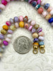 Image of Hand Knotted Colorful Peruvian Opal Necklace, 9mm x 5mm Rondelle Beads, 17" Long