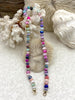 Image of Hand Knotted Colorful Peruvian Opal Necklace, 9mm x 5mm Rondelle Beads, 17" Long
