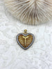 Image of Gold Plated Brass Heart Charm Pendant, Micro Pave CZ Jewelry