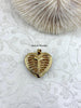 Image of Gold Plated Brass Heart Charm Pendant, Micro Pave CZ Jewelry