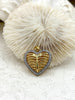 Image of Gold Plated Brass Heart Charm Pendant, Micro Pave CZ Jewelry