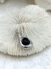 Image of Oval Pendant with Black Enamel Accent, Silver or Gold Plated Brass, 20mm x 12.5mm, Oval Charm