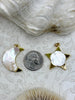 Image of Star and Moon Charms, Gold Plated Brass , Mother of Pearl, Fast Ship