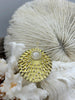 Image of Gold Plated 35mm CZ Charm Pendant, Round Charm, Gold Plated Brass, Fast Ship