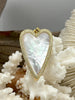 Image of Mother of Pearl Heart CZ Charms, 45mm Gold Plated Brass Heart Charms, Fast Ship