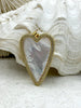 Image of Mother of Pearl Heart CZ Charms, 45mm Gold Plated Brass Heart Charms, Fast Ship