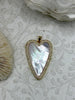 Image of Mother of Pearl Heart CZ Charms, 45mm Gold Plated Brass Heart Charms, Fast Ship