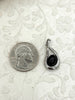 Image of Oval Pendant with Black Enamel Accent, Silver or Gold Plated Brass, 20mm x 12.5mm, Oval Charm