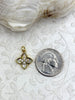 Image of Flower Pendant Charm, Cubic Zirconia, 15mm x 11mm, 3 Styles, Mother of Pearl, Black Enamel, or Red Enamel