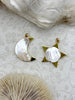 Image of Star and Moon Charms, Gold Plated Brass , Mother of Pearl, Fast Ship