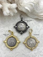 Bulldog Coin Pendant, 38mm Coin, Dog Jewelry