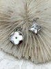 Image of Mother of Pearl and Red Enamel Charms, 4 Styles, Round or Flower, Gold or Silver Plated Pendant, Jewelry Connector
