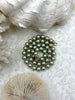 Image of Hand Knotted Glass Dark Cream Colored Pearl Necklace, 8mm Round Pearls, Gold or Matte Gold End Caps, 16.5 Inch