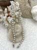 Image of Hand Knotted Glass Pearl Necklace, 8mm Round Pearls, Gold, Silver, or Matte Gold End Caps, 16.5 Inch